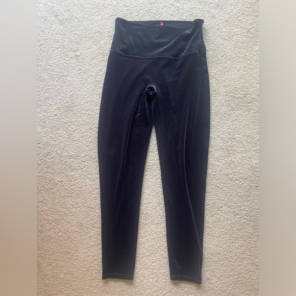 Spanx Velvet Leggings Navy Blue Regular - Picture 2 of 5